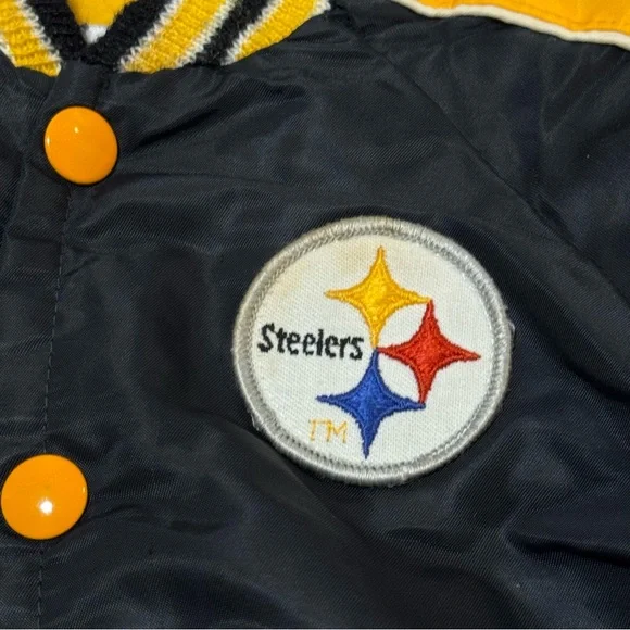 Vintage Steelers Stahl-Urban NFL satin bomber jacket Coat 2T  baby toddler - Picture 3 of 9